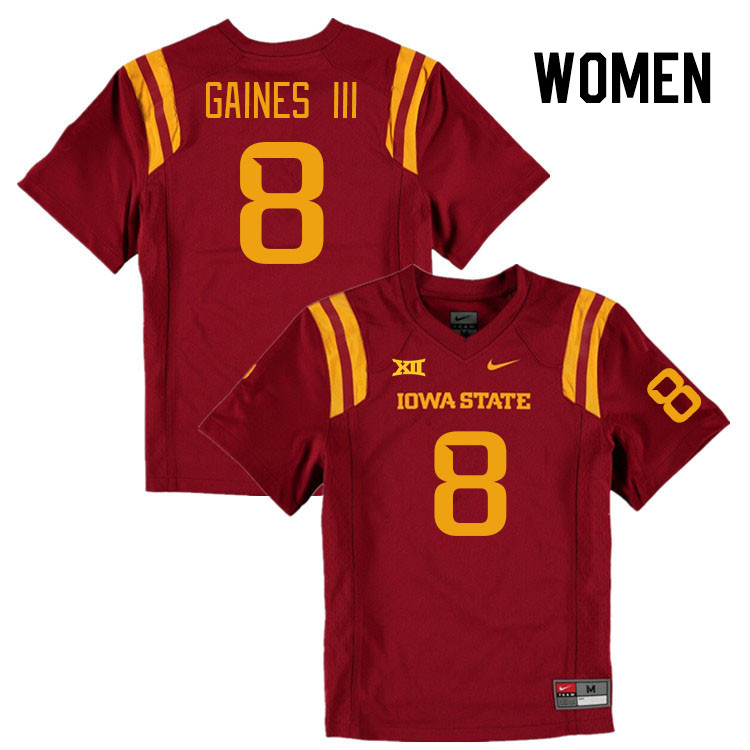 Women #8 Iowa State Cyclones College Football Jerseys Stitched Sale-Cardinal - Click Image to Close